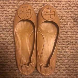 Tory Burch Nude Patent Leather Ballet Flats